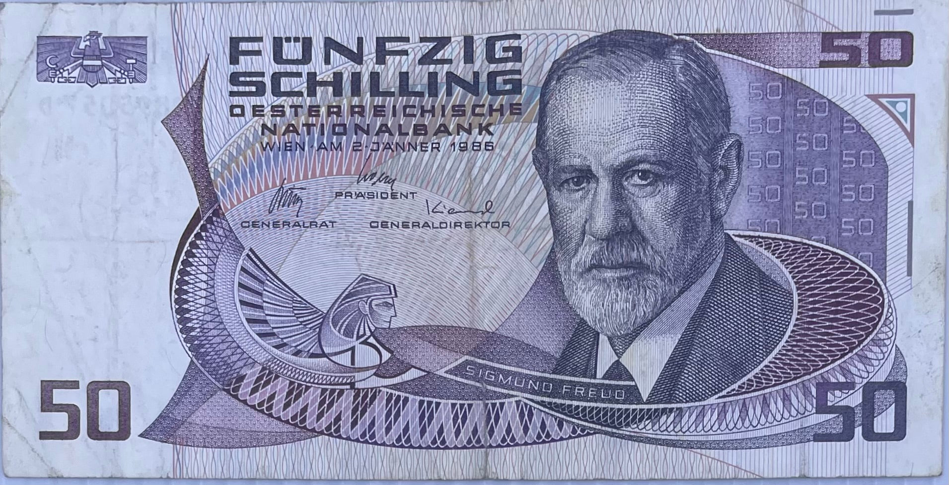 1985 Austria 50 Schilling P-150 Circulated World Banknote
